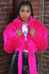 Crush on you cropped fur jacket