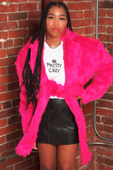 Crush on you cropped fur jacket